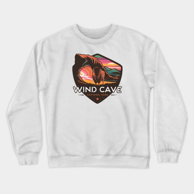 Wind Cave National Park Bison Crewneck Sweatshirt by Perspektiva